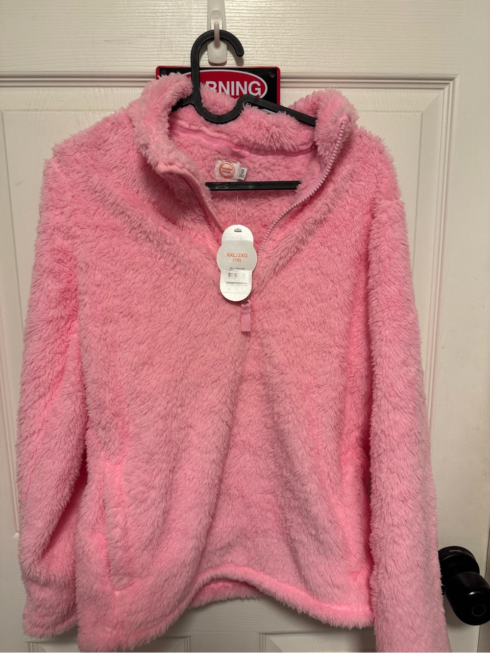 Cozy Plush Half-Zip Sweater - Pink